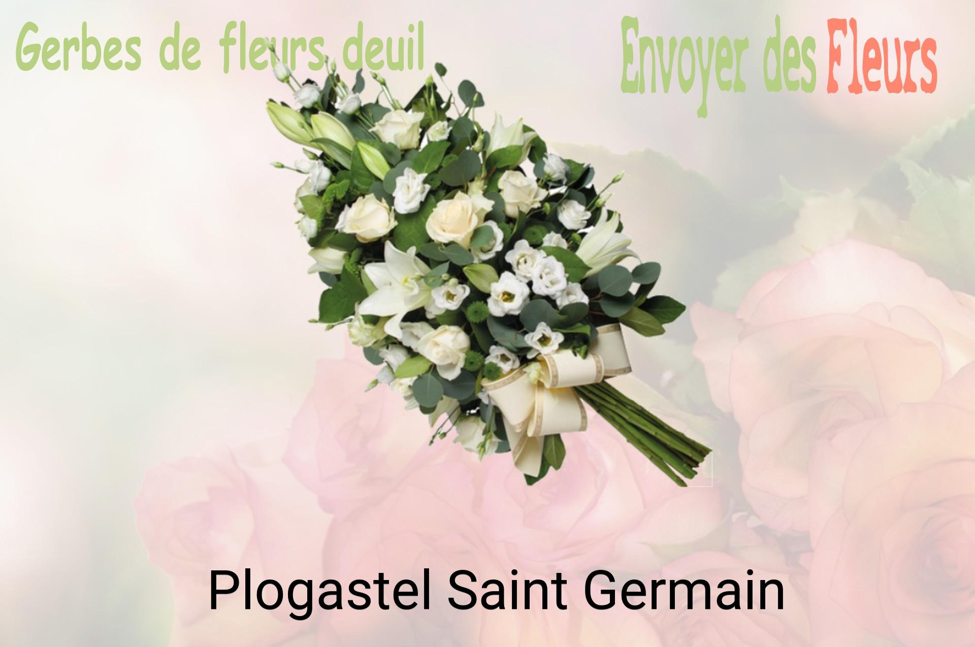 Gerbe de fleurs de deuil livrée à Plogastel-Saint-Germain